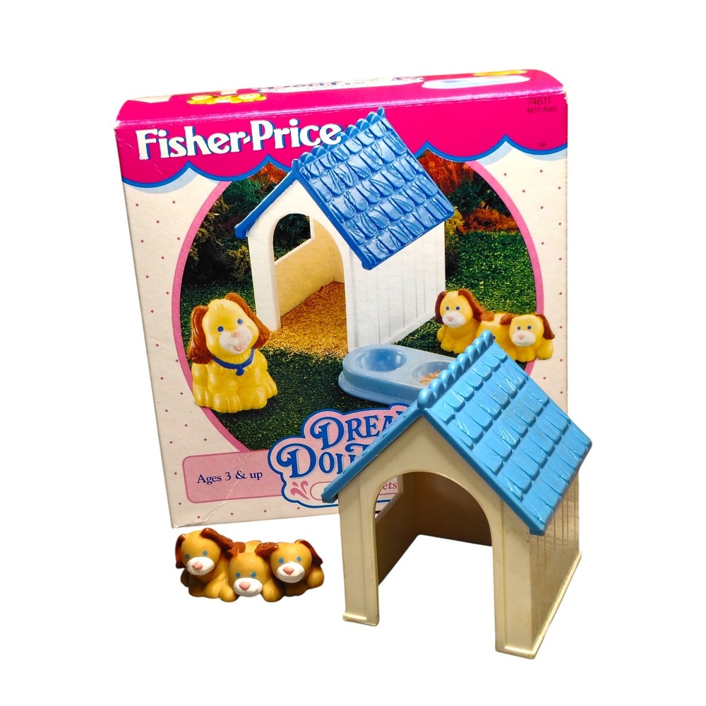 fisher price pets set dog house dream dollhouse *see description*